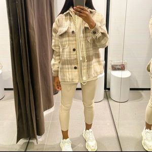 Bershka Plaid Checked Woman’s Oversized Overshirt Bloggers Favori…